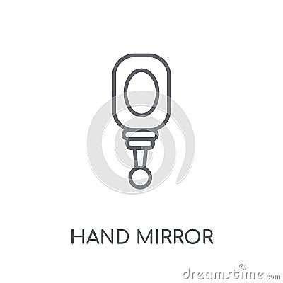 Hand mirror linear icon. Modern outline Hand mirror logo concept Vector Illustration