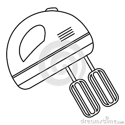 Hand mixer icon, outline style Vector Illustration