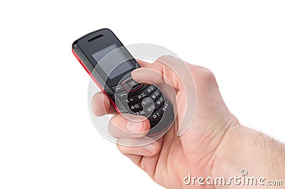 Hand with mobile phone Stock Photo