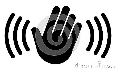 Hand motion sensor vector icon Vector Illustration