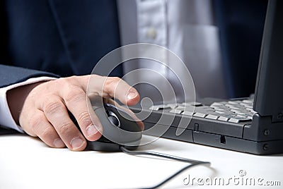 Hand and mouse Stock Photo