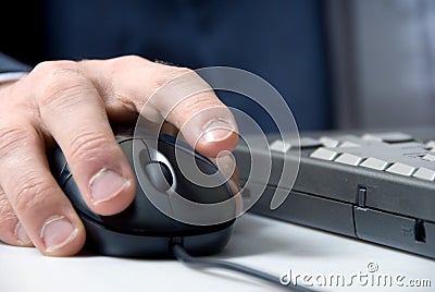 Hand and mouse Stock Photo