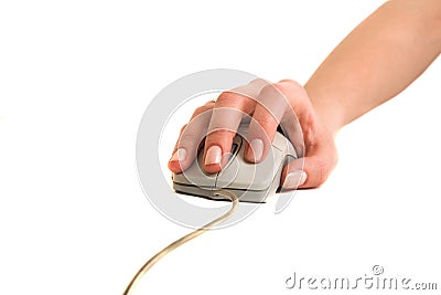 Hand and mouse Stock Photo