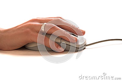 Hand and mouse Stock Photo