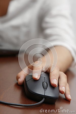 Hand and Mouse Stock Photo