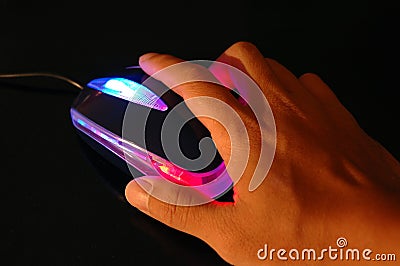 Hand on Mouse Stock Photo