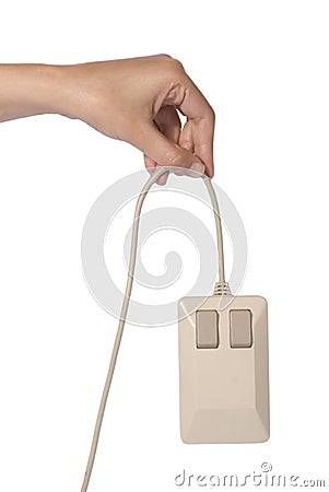 Hand with mouse Stock Photo