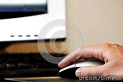 Hand Mouse Computer Stock Photo