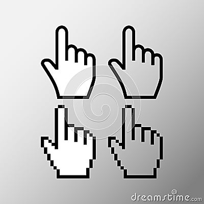 Hand mouse cursor icon. Pointer hand cursor icons Vector Illustration