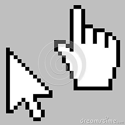 Hand and Mouse cursor Vector Illustration