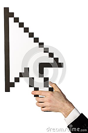 Hand and mouse pointer Stock Photo