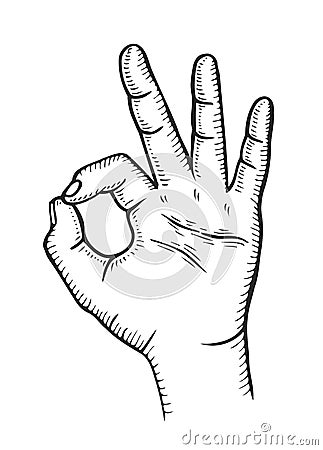 Hand with ok Vector Illustration