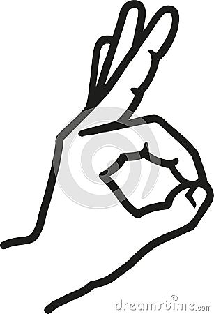 Hand with ok sign Vector Illustration