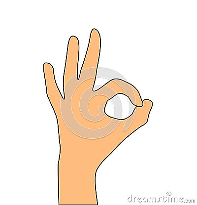 Hand okay symbol vector Vector Illustration