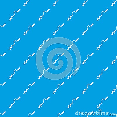 Hand operated ice auger pattern seamless blue Vector Illustration