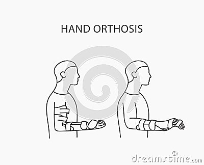 Hand orthoses linear icon, vector illustration Vector Illustration