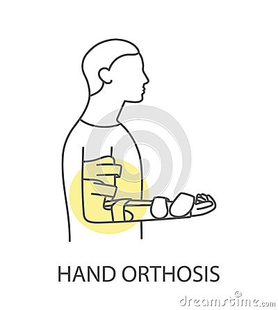 Hand orthosis linear icon, vector illustration Vector Illustration