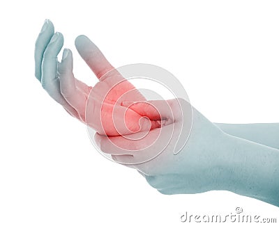 Hand pain Stock Photo