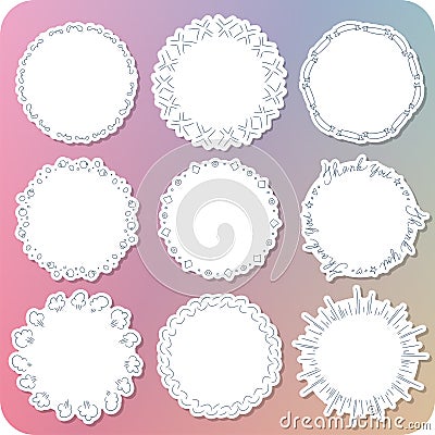 Hand paint girly frame label 04 Vector Illustration