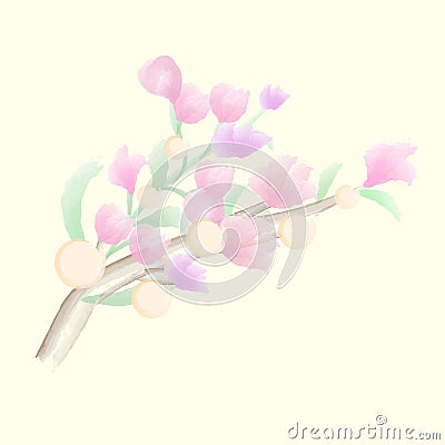 Hand paint watercolor flower Vector Illustration