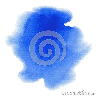 Hand painted abstract background of blue watercolor teture. Stock Photo