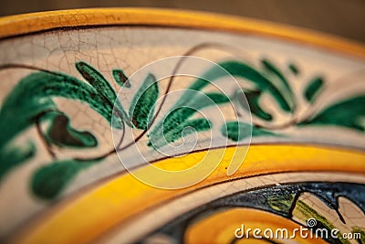 Hand-painted ceramic plate from Vietri sul Mare (Deatail) Stock Photo