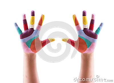 Hand Painted Child. Stock Photo