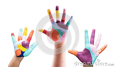 Hand Painted Child. Stock Photo