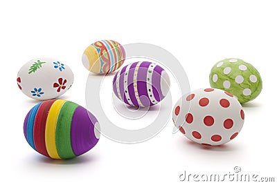 Hand painted easter eggs Stock Photo