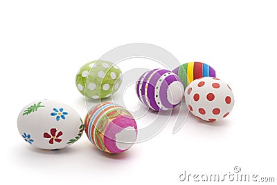 Hand painted easter eggs Stock Photo