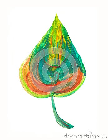 Hand painted element. Watercolor leaf. Botanical detail for cards, poster, scrabooking, web, invitations. Stock Photo