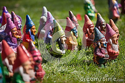 Hand painted garden Gnomes Editorial Stock Photo