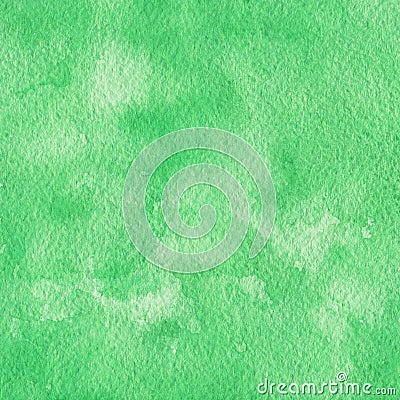 Hand painted green watercolor background. Texture for your design. Stock Photo