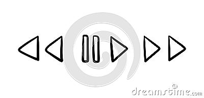 Hand painted music buttons Vector Illustration