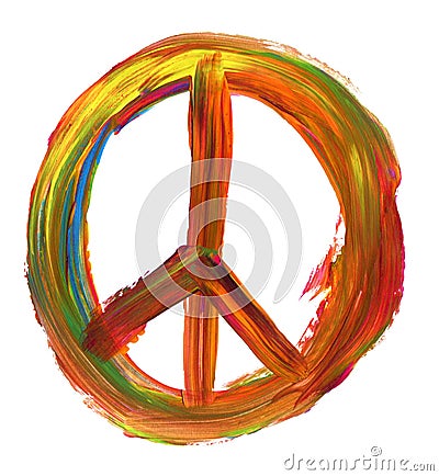 Hand painted peace sign Stock Photo