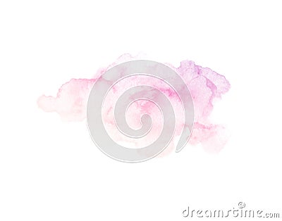 Hand painted purple and pink watercolor texture isolated on the white background Stock Photo