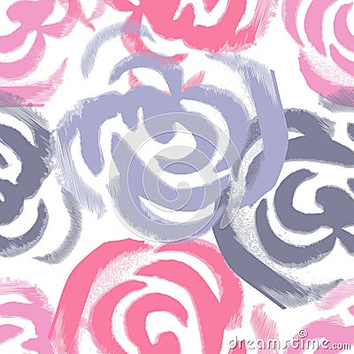 Hand painted roses seamless pattern Vector Illustration