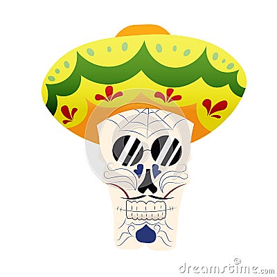 Hand-painted skull hat, Stock Photo