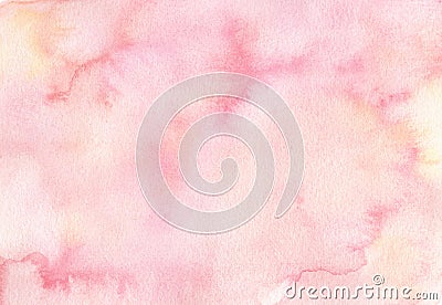 Hand painted soft pink watercolor texture background. Stock Photo