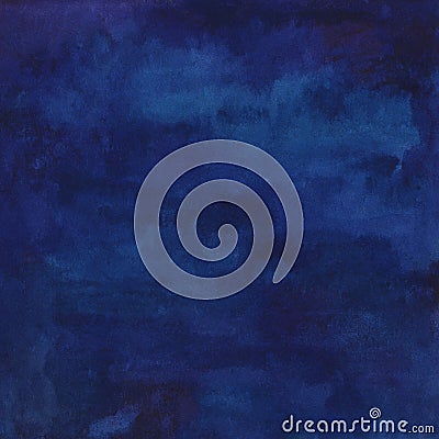 Hand painted watercolor abstract navy blue background Stock Photo