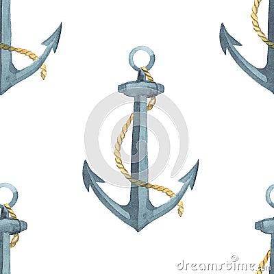 Hand painted watercolor anchor Stock Photo