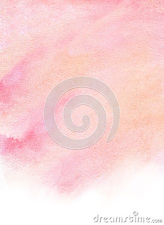 Hand paint watercolor background with light pink and soft yellow colors Stock Photo