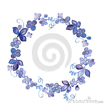 Hand painted Watercolor flowers wreath Vector Illustration