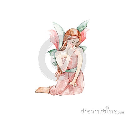 Story of thumbelina, mole, swallow, fairies, forest dwellers Vector Illustration