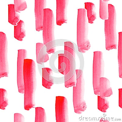 Watercolor seamless pattern red brush strokes Stock Photo