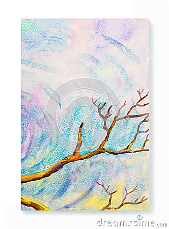 Hand painted watercolor of water wave, abstract background. Cartoon Illustration