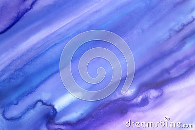 Bright violet watercolor background with various brush stroke effects. Stock Photo