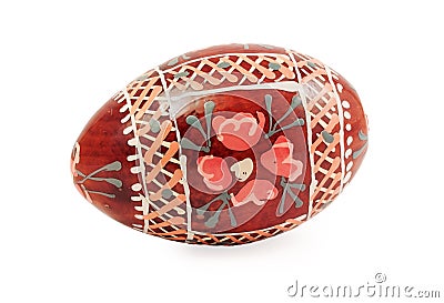 Hand painted wooden easter egg Stock Photo