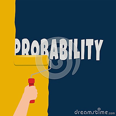 Hand painting change PROBABILITY to ABILITY word on wall vector illustration Vector Illustration