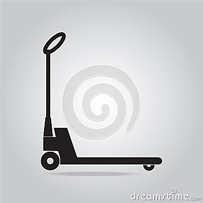 Hand pallet jack lift sign icon Hand Pallet Truck Vector Illustration